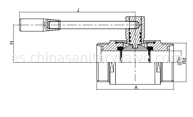 DIN Sanitary Two Way Ball Valve Male End